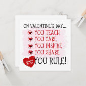 バレンタイン先生、最高の先生です カード (正面/裏面インサイチュ)