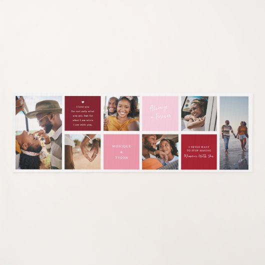 バレンタイン写真コラージュ |パーソナライズされた 6枚の写真 ヨガマット (正面(横))