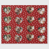 バレンタイン写真ハートコラージュ |パーソナライズされた | ラッピングペーパー (フラット)