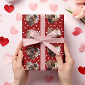 バレンタイン写真ハートコラージュ |パーソナライズされた | ラッピングペーパー