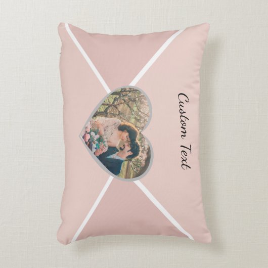 バレンタイン写真/文字赤面ピンクラブスウィートハート アクセントクッション (正面(垂直))