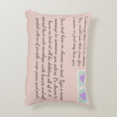 バレンタイン写真/文字赤面ピンクラブスウィートハート アクセントクッション (裏面(縦))