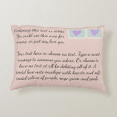 バレンタイン写真/文字赤面ピンクラブスウィートハート アクセントクッション (裏面)