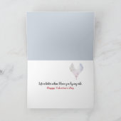 バレンタイン冬の鳥と赤いハート カード (内部)