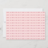 バレンタイン出生発表カードの封筒ハート 案内状 (裏面)