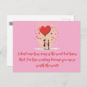 バレンタイン刑務所長距離ハートカップル シーズンポストカード (正面/裏面)