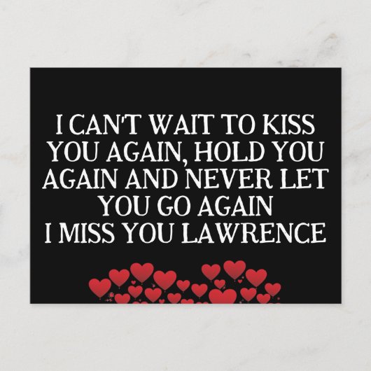 バレンタイン刑務所長距離ハート名 シーズンポストカード (正面)