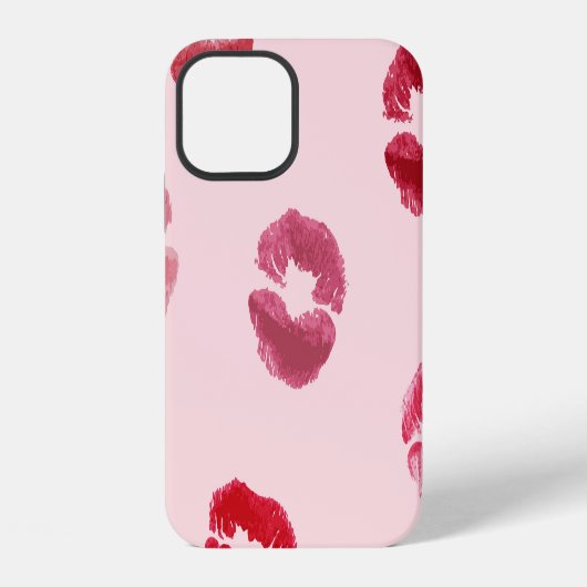 バレンタイン向けの唇の型押しのデザイン iPhoneケース (裏面)