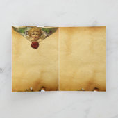 バレンタイン吹の妖精の泡、パンジー、ワックスシール シーズンカード (内部)