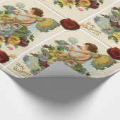 バレンタイン吹の妖精の泡、パンジー、ワックスシール ラッピングペーパー (角)