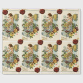 バレンタイン吹の妖精の泡、パンジー、ワックスシール ラッピングペーパー (フラット)