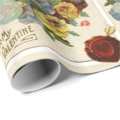 バレンタイン吹の妖精の泡、パンジー、ワックスシール ラッピングペーパー (ロールコーナー)