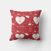 バレンタイン型枕 – 赤の上に白 クッション (裏面)