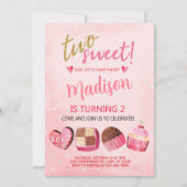 バレンタイン女の子バレンタインデー2回目の誕生日の招待。 招待状 (正面)