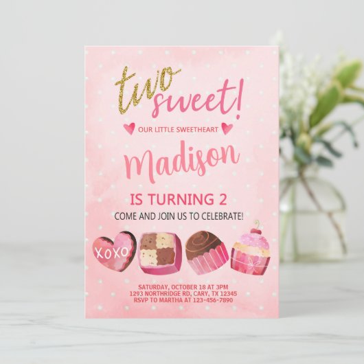 バレンタイン女の子バレンタインデー2回目の誕生日の招待。 招待状 (スタンド正面)