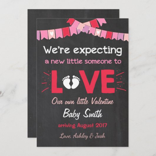 バレンタイン妊娠の発表で愛を明らかにする シーズンカード (正面/裏面)