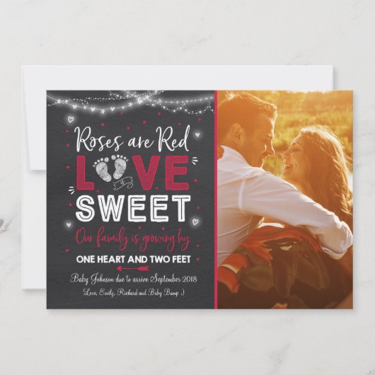 バレンタイン妊娠の発表ベビーの発表 シーズンカード (正面)