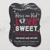 バレンタイン妊娠の発表ベビーの発表 シーズンカード (正面/裏面)