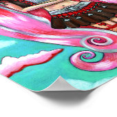 バレンタイン妖精ピンクヘアチョコレートキスビッグアイ ポスター (角)