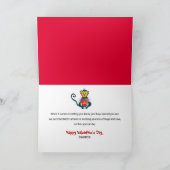 バレンタイン娘キッズモンキーハートツリーおもしろいCa カード (内部)