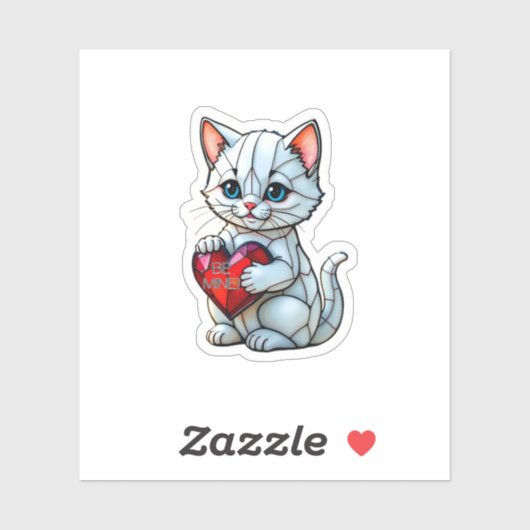 バレンタイン子猫 シール (シート)