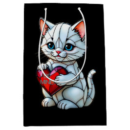 バレンタイン子猫 ミディアムペーパーバッグ