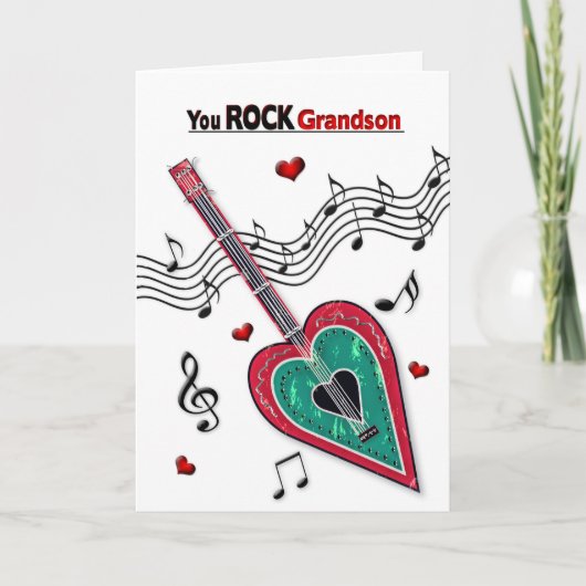 バレンタイン孫ハートギター音楽 シーズンカード (正面)