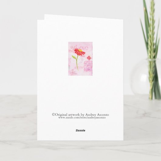 バレンタイン宗教赤デイジーグリーティングカード カード (裏面)