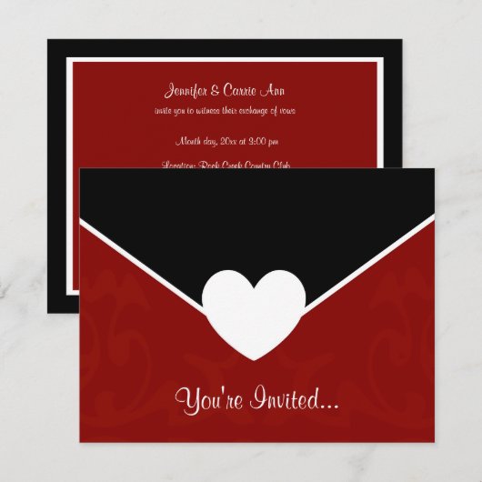 バレンタイン封筒 招待状 (正面/裏面)