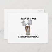 バレンタイン平和のグラス。 シーズンポストカード (正面/裏面)