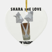 バレンタイン平和のグラス。 セラミックオーナメント (正面)