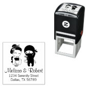 バレンタイン忍者と芸者の住所 セルフインキングスタンプ (インサイチュ)