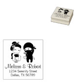 バレンタイン忍者と芸者の住所 ラバースタンプ (押印)