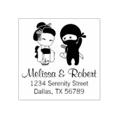 バレンタイン忍者と芸者の住所 ラバースタンプ (インプリント)