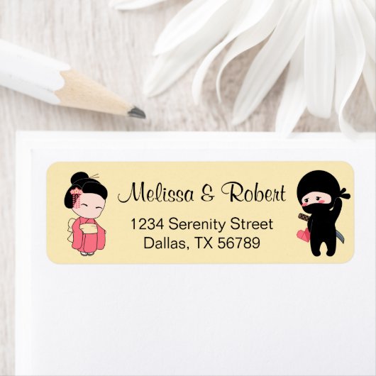 バレンタイン忍者と芸者オンイエロー ラベル (インサイチュ)