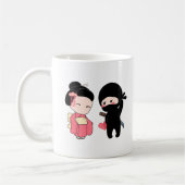 バレンタイン忍者と芸者 コーヒーマグカップ (左)