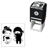 バレンタイン忍者と芸者 セルフインキングスタンプ (インサイチュ)