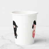 バレンタイン忍者と芸者 紙コップ (右)