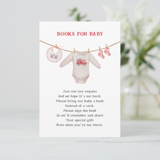 バレンタイン恋人の男の子の赤ちゃんシャワー本のリクエスト エンクロージャーカード (スタンド正面)