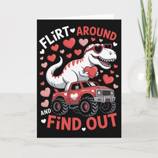 バレンタイン恐竜モンスタートラックの誘惑に振り回されて、 カード (正面)