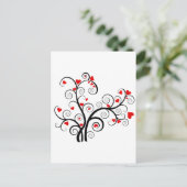 バレンタイン愛の木と赤いハートはがき シーズンポストカード (スタンド正面)