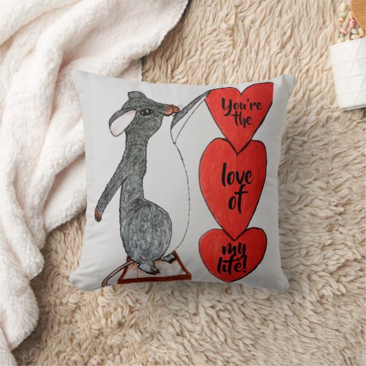 バレンタイン愛の私の人生のマウス枕 クッション (ブランケット)