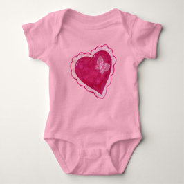 バレンタイン愛らしいミックスメディア ベビーボディスーツ