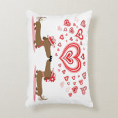 バレンタイン愛ダックスフントの枕 アクセントクッション (正面(垂直))