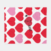 バレンタイン愛好家ブランケットハートキューピッドアローボウ フリースブランケット (正面(横))