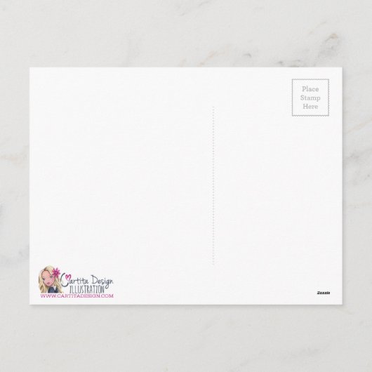 バレンタイン愛音楽女の子|の郵便はがき シーズンポストカード (裏面)