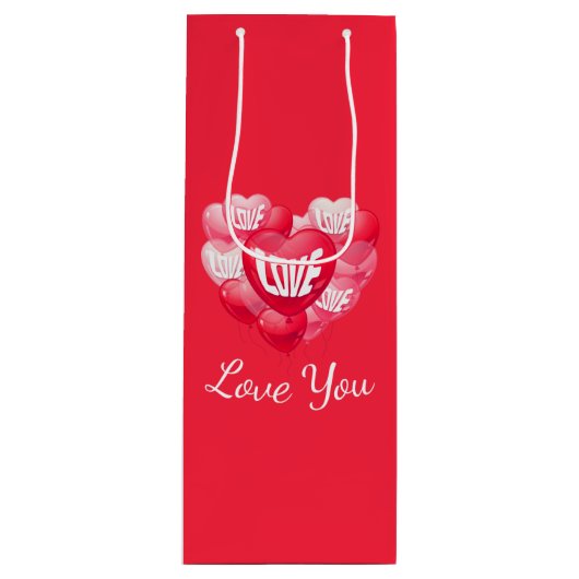 バレンタイン抱き枕 ワインギフトバッグ (正面)