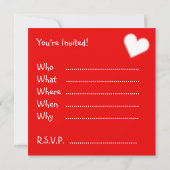 バレンタイン招待状パーソナライズされたラブカード 招待状 (裏面)