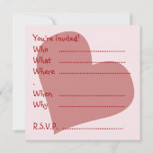 バレンタイン招待状パーソナライズされたラブカード 招待状 (裏面)