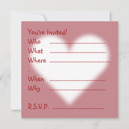 バレンタイン招待状パーソナライズされたラブカード 招待状 (裏面)